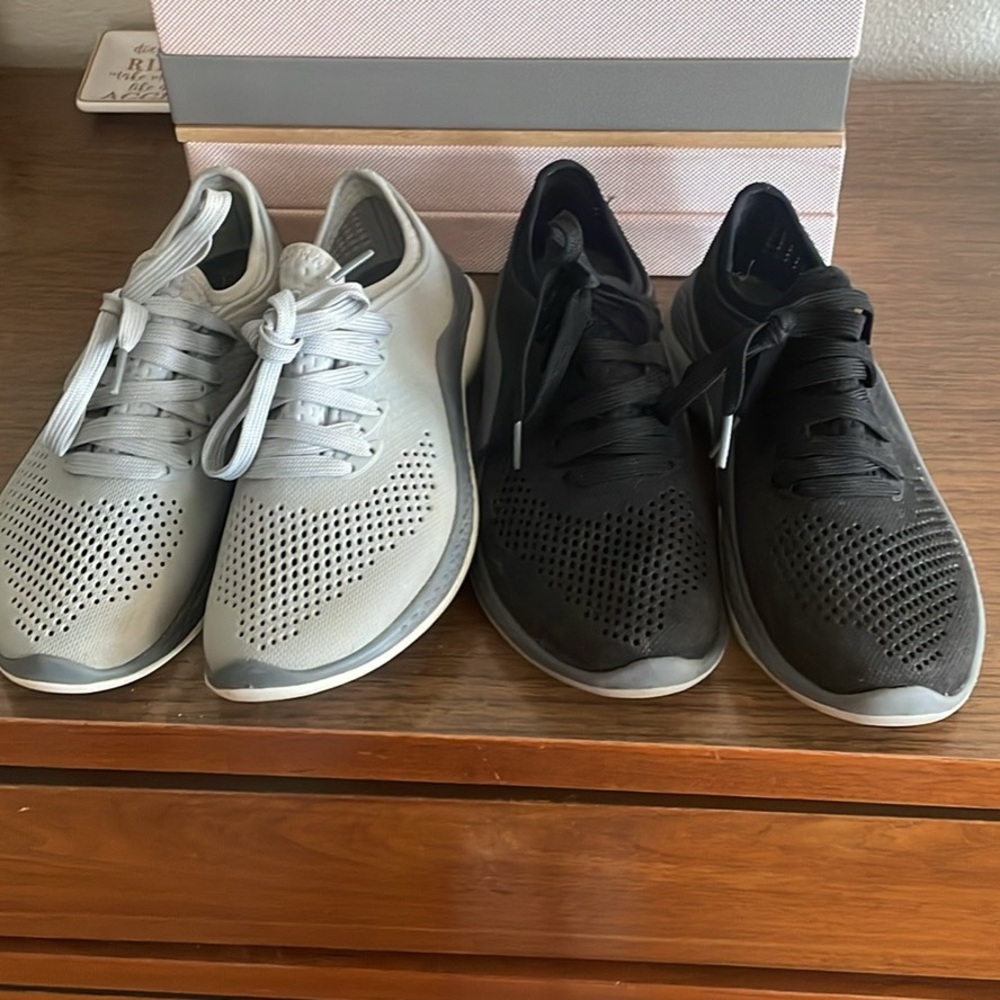 Set of Gray and Black crocs